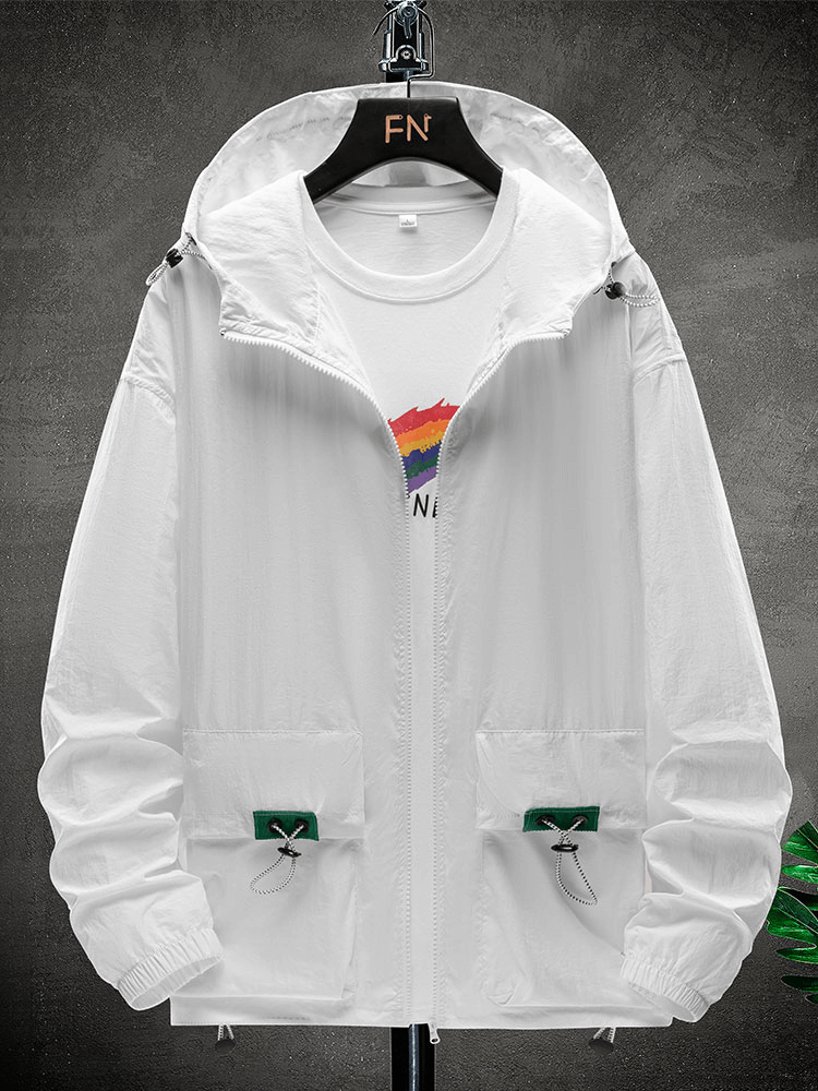 Ultra-Light Multi-Pockets Proof Windbreaker with Hood SF0895, showcasing style, comfort, and weather resistance.